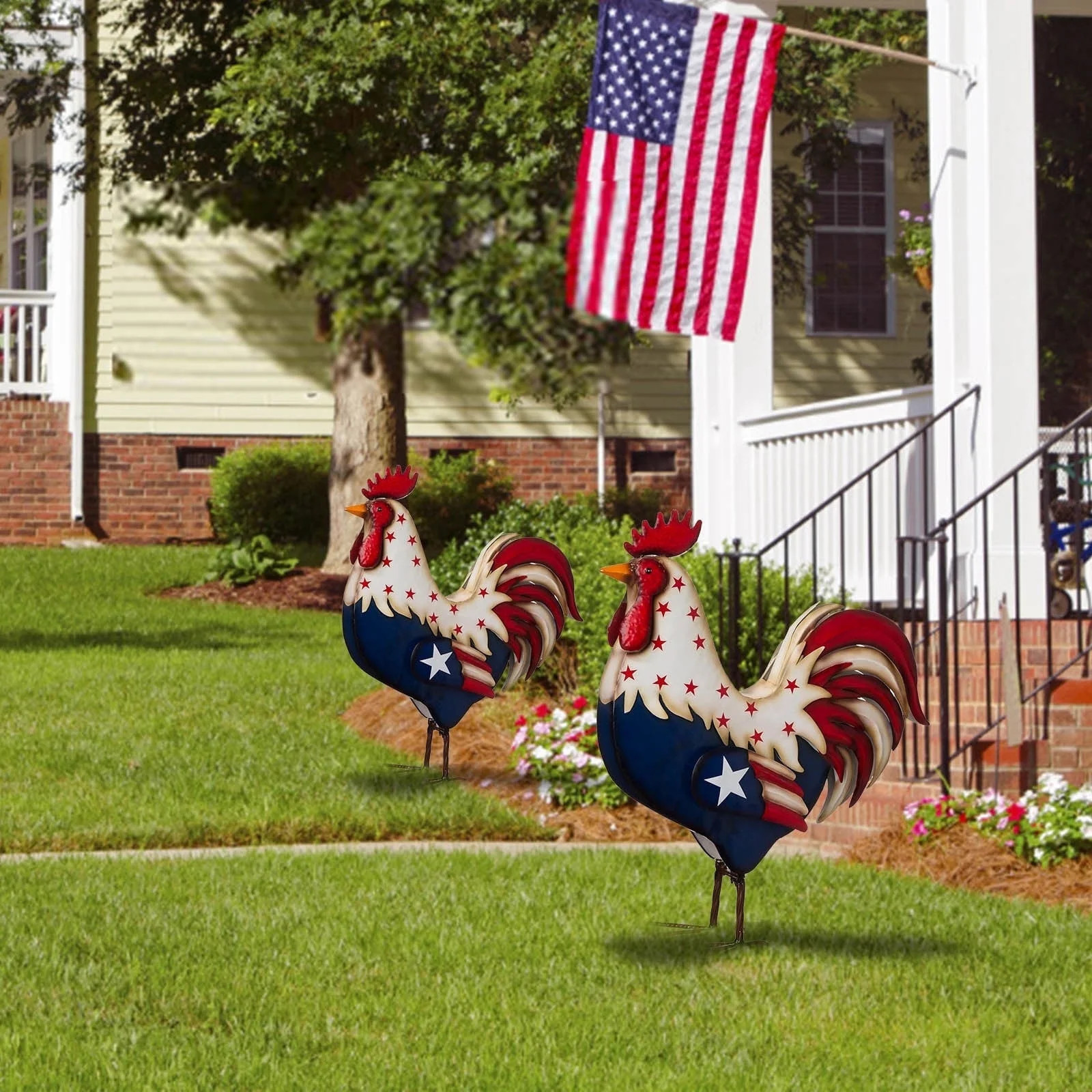 Blukids 4th of July Decorations, 1 PC Patriotic Outdoor Patio Steel  Rooster Decor USA Independen... | Walmart (US)