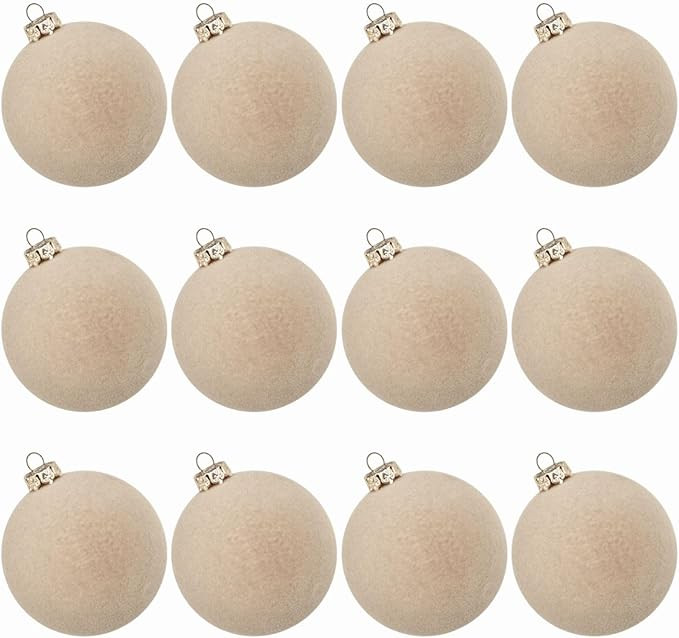 12pc Christmas Tree Hanging Ball Decoration Velvet Christmas Balls Ornaments Decorative Flocked 2... | Amazon (US)