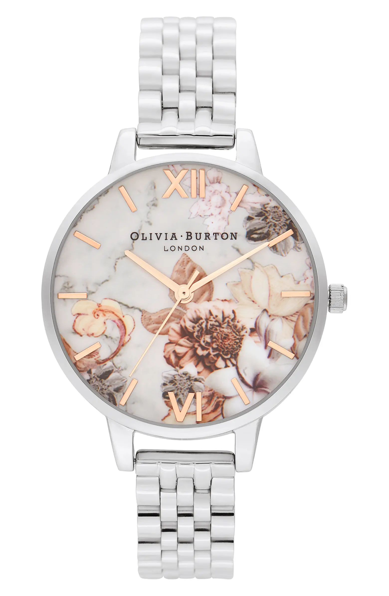 Olivia Burton Marble Florals Bracelet Watch, 34mm | Nordstrom | Nordstrom