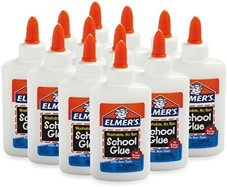 Amazon.com: Elmers Liquid School Glue, Slime Glue & Craft Glue | Washable, 4 Ounces Each, 12 Coun... | Amazon (US)