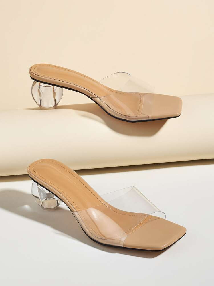 Clear Sculptural Heeled Mules | SHEIN