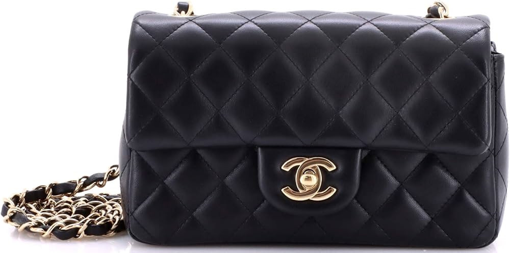 Amazon.com: Chanel, Pre-Loved Classic Single Flap Bag Quilted Lambskin Mini, Black : Amazon Luxur... | Amazon (US)
