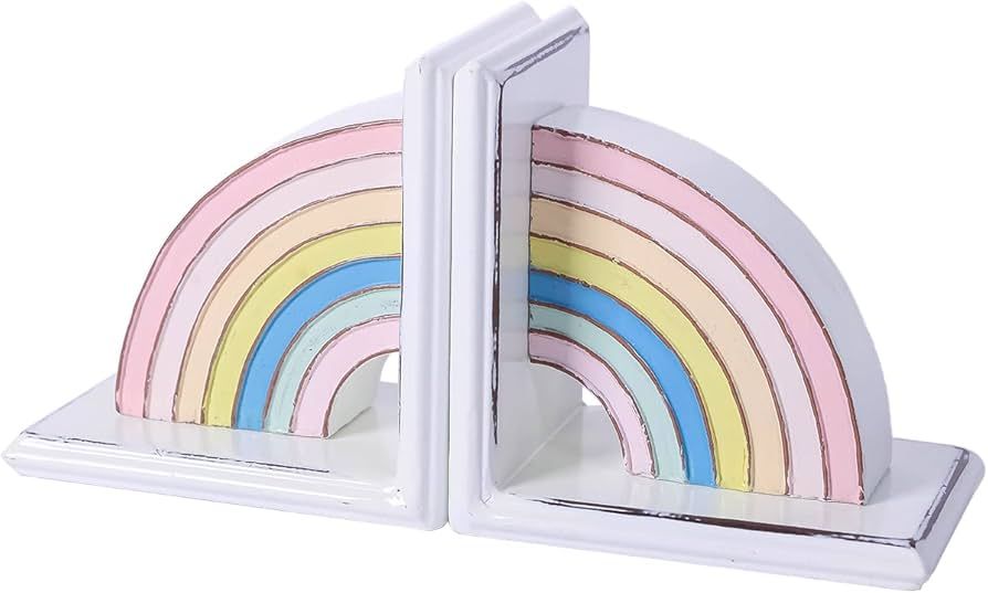 Amazon.com: NIKKY HOME Metal Rainbow Book Ends Non-Skid Cute Kids Bookends Book Stoppers for Girl... | Amazon (US)