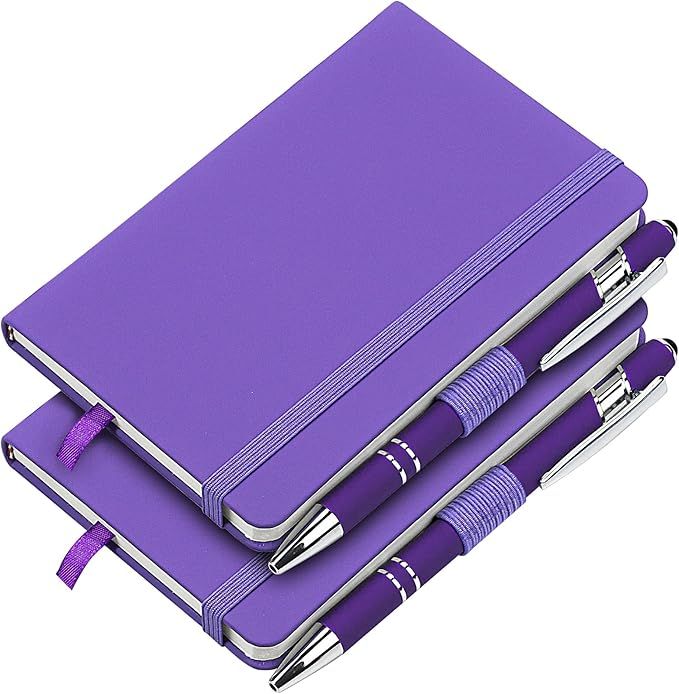 SULDAEFC 2 Pack Lined Pocket Notebook Small Journal with Pen, A6 Hardcover Notebook, 3.7”x5.5... | Amazon (US)