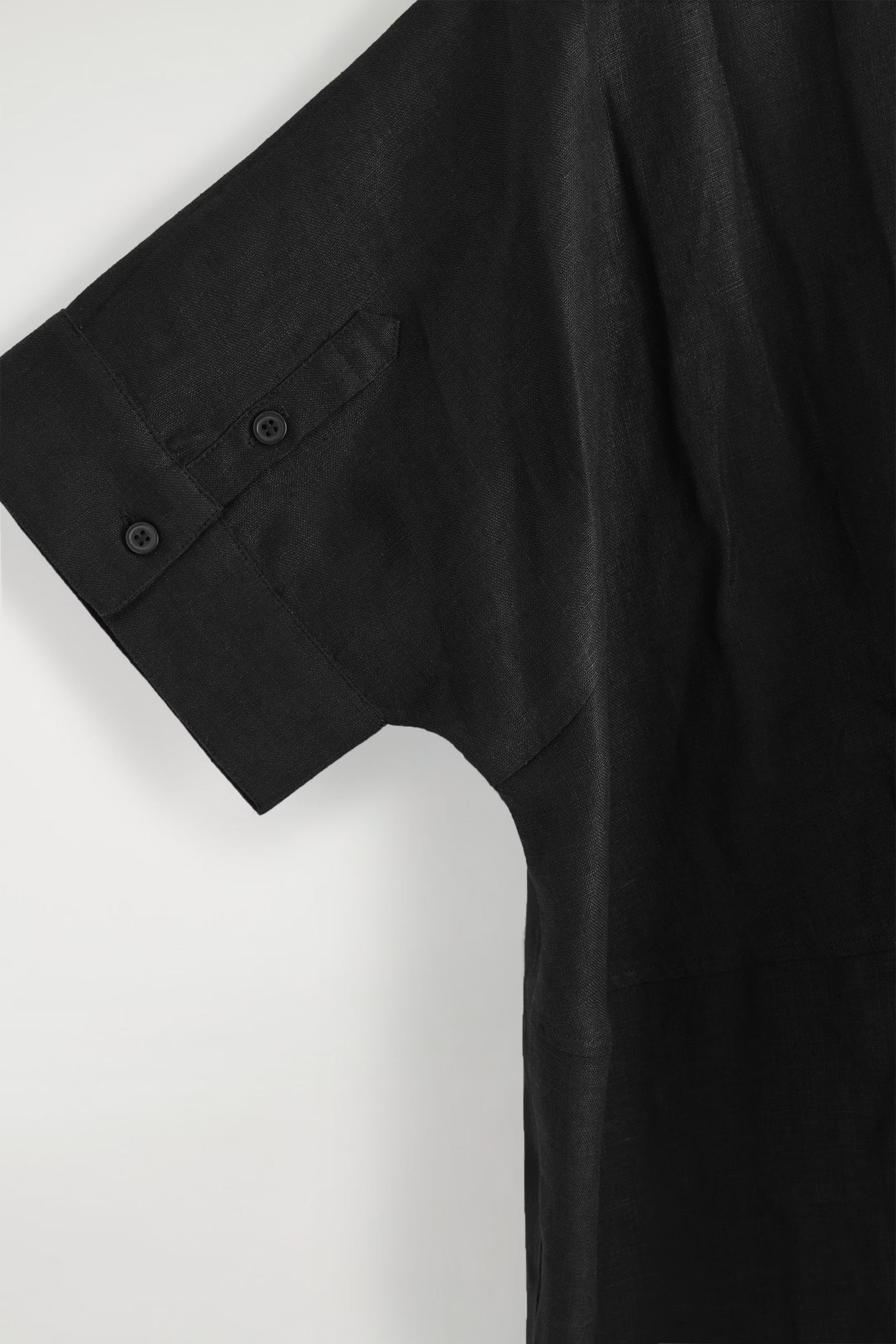 LINEN MAXI SHIRT DRESS - BLACK | COS UK