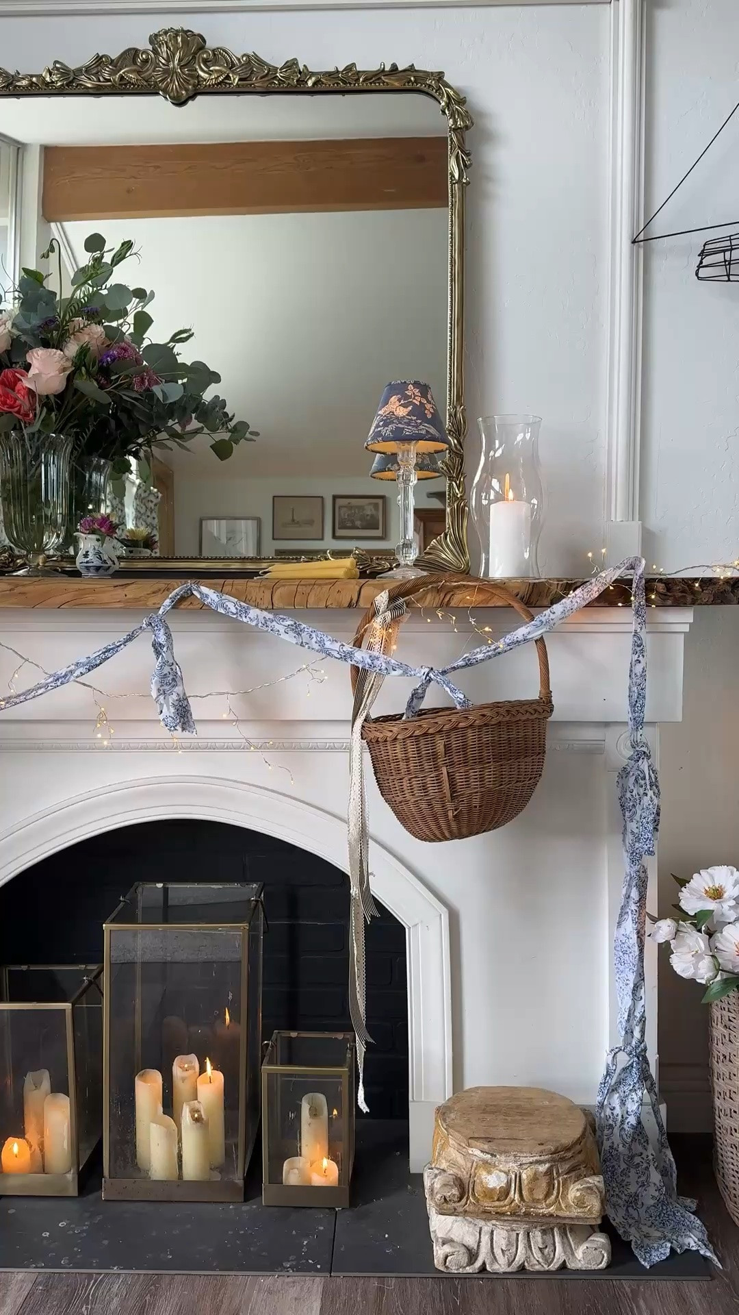 a few cozy little spring touches from our mantel lately 🤍✨ linked the fabric I used for the garland along with some of my favorite layered details🤍

#LTKmomlife #LTKHome #LTKOver40