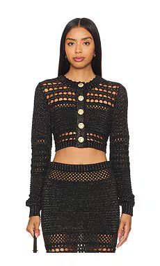 retrofete Nico Cardigan in Black & Gold from Revolve.com | Revolve Clothing (Global)