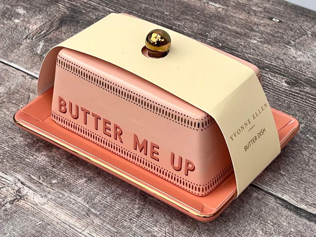 Pink butter Me Up Butter Dish - Etsy | Etsy (US)