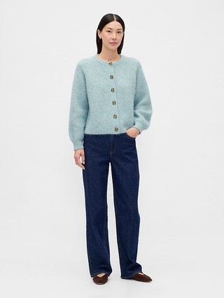 Fuzzy Shaker Stitch Cardigan | Gap (US)