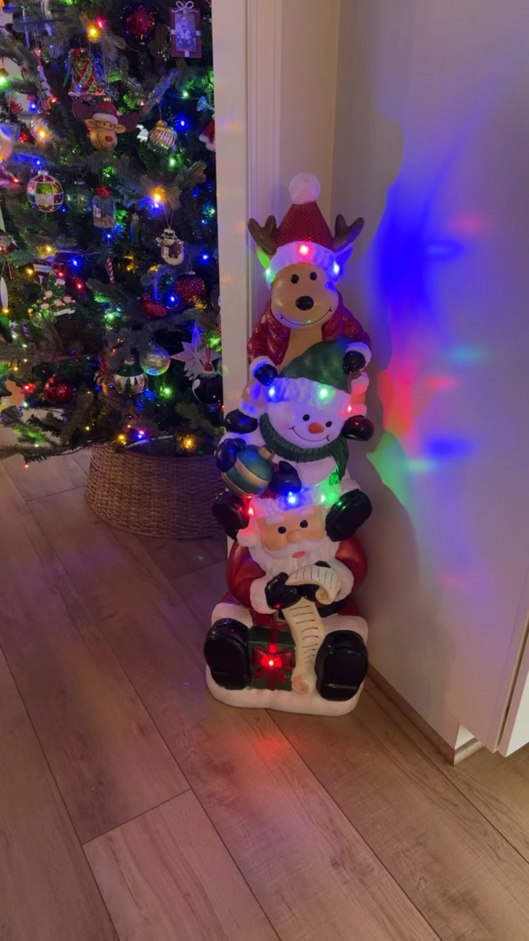 LED stacked holiday porch decor
* we don’t have a covered porch so we put Them inside and we love them! 

#LTKFindsUnder50 #LTKHoliday #LTKHome