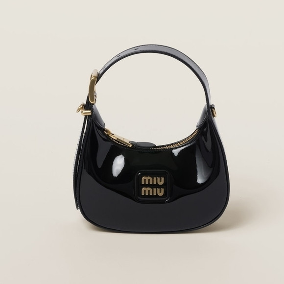 MIU MIU Patent Leather Hobo Bag Black | Poshmark