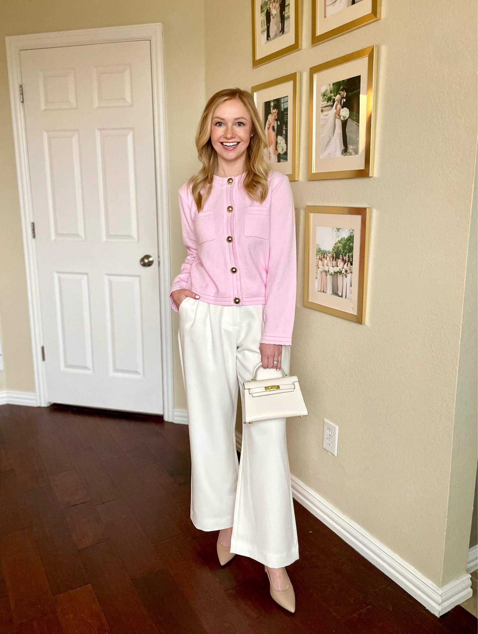 Cardigan on sale for $20! Wearing an XS and 26S in pants | spring workwear, workwear outfit, work outfit, office outfit, work pants, women’s trousers, Valentine’s Day, pink sweater 

#LTKFindsUnder50 #LTKSaleAlert #LTKSeasonal