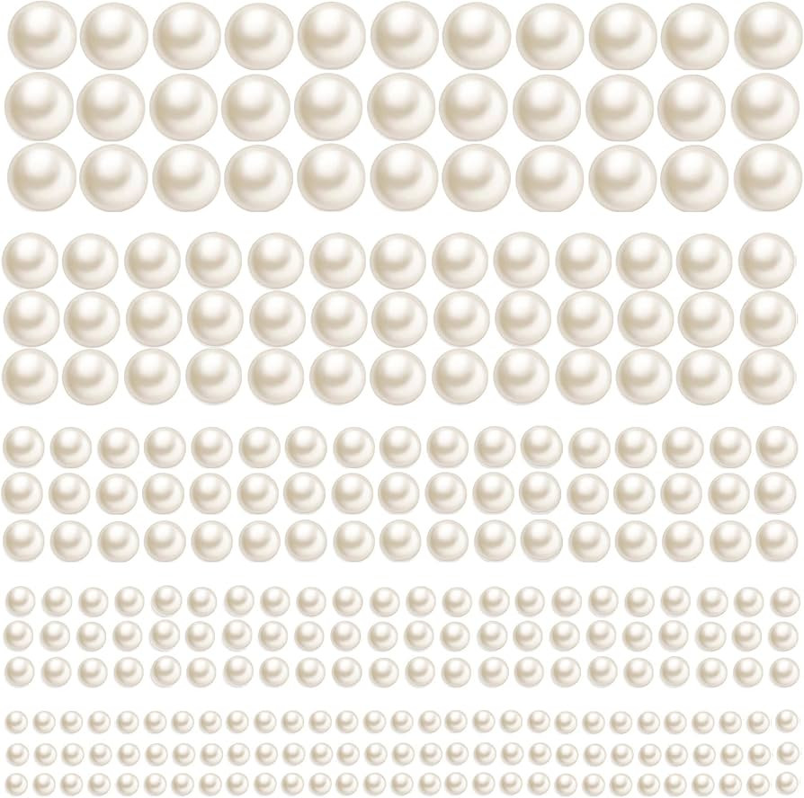 monochef Hair Pearls Stickers Stick on: Face Self Adhesive Hair Eye Gems Accessories Pearl Sticke... | Amazon (US)