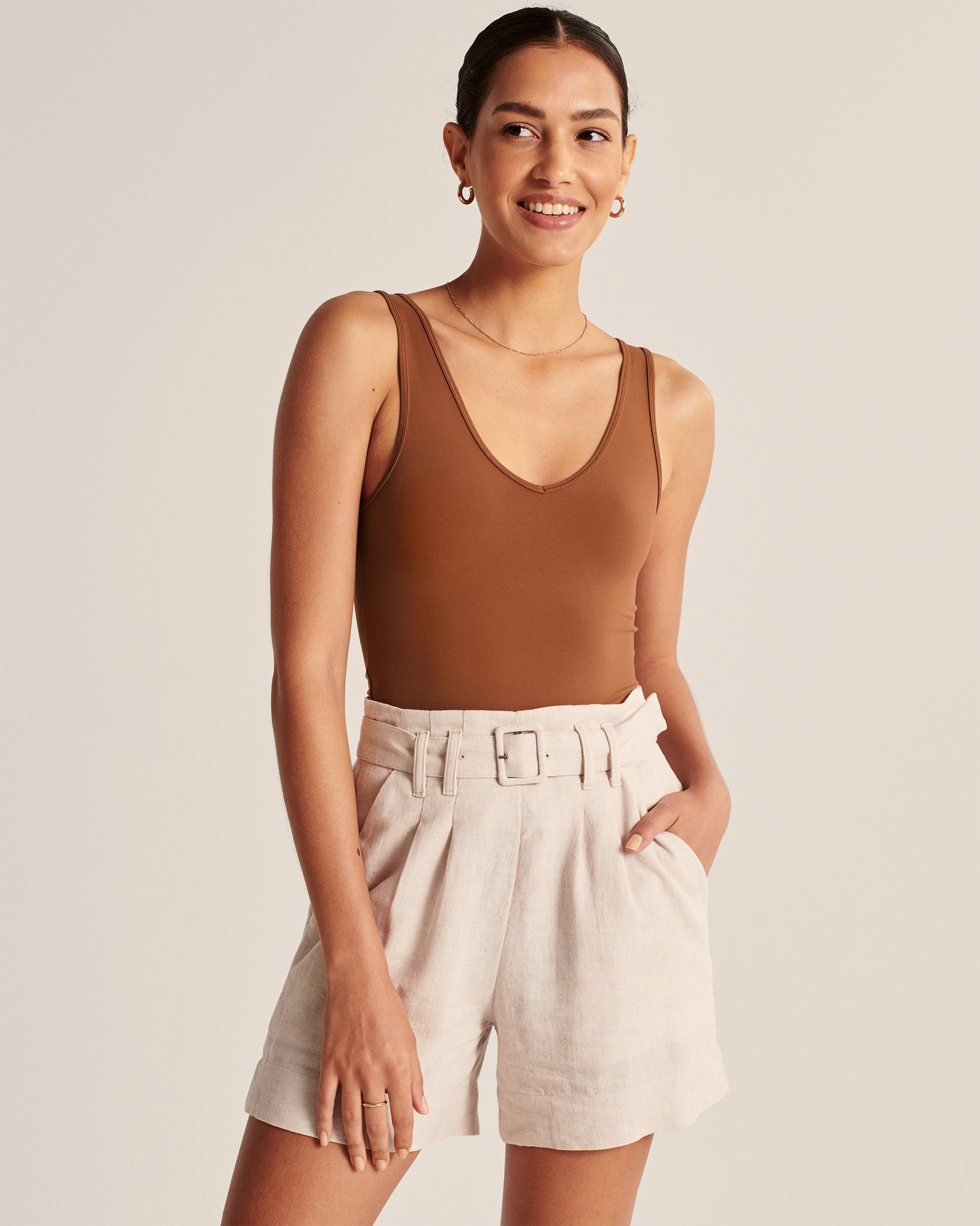 Seamless V-Neck Bodysuit | Abercrombie & Fitch (US)