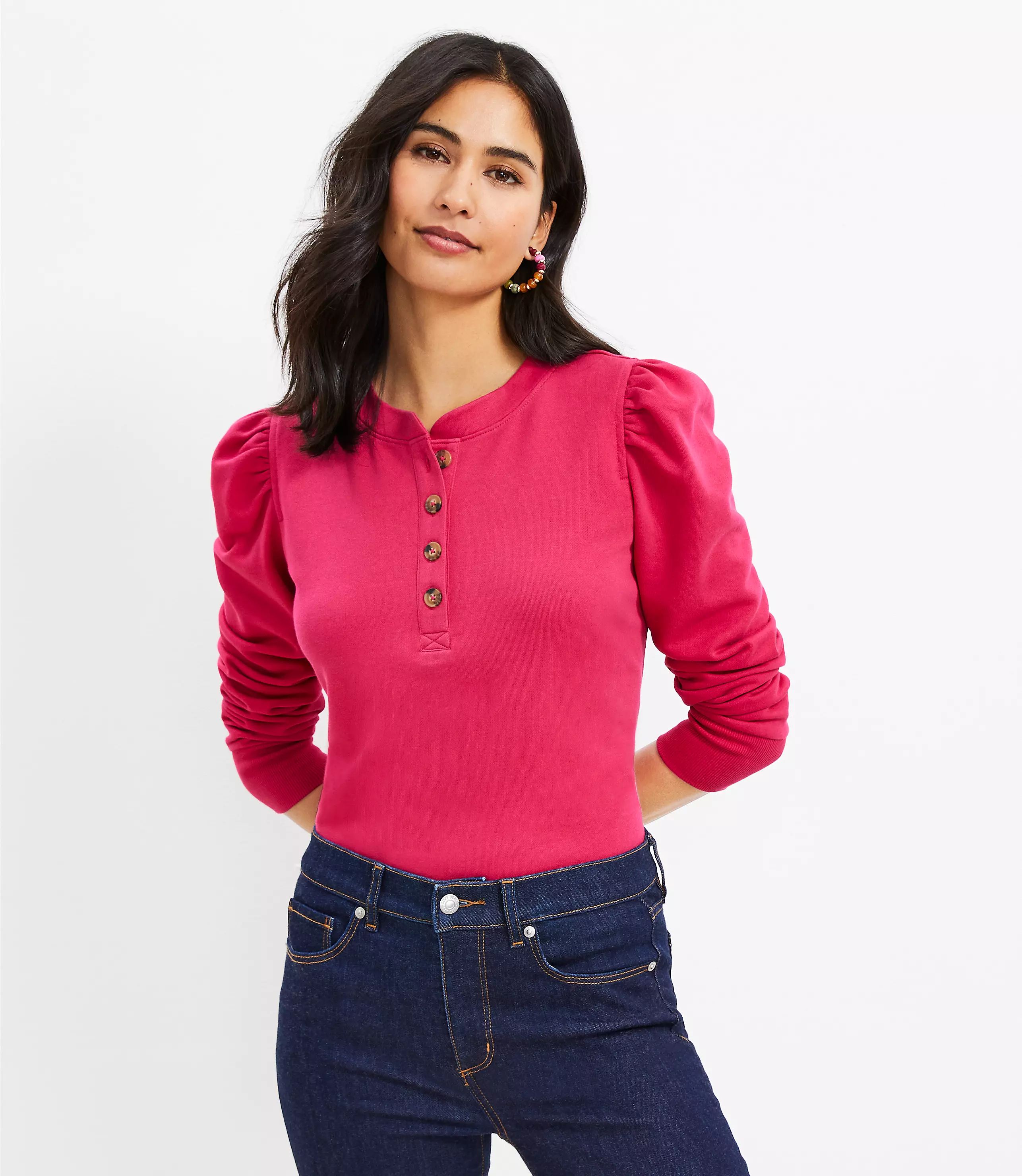 Henley Sweatshirt | LOFT