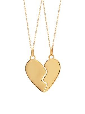 2-Piece 22K Gold Vermeil BFF Heart Pendant Necklace Set | Saks Fifth Avenue OFF 5TH