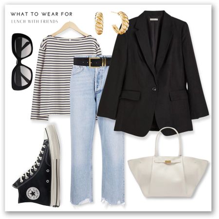 A classic spring look 🫶

Stripe top, straight leg jeans, converse, black blazer, white demellier small tote bag, classic chic style, easy outfits, weekend looks

#LTKstyletip #LTKeurope #LTKSeasonal