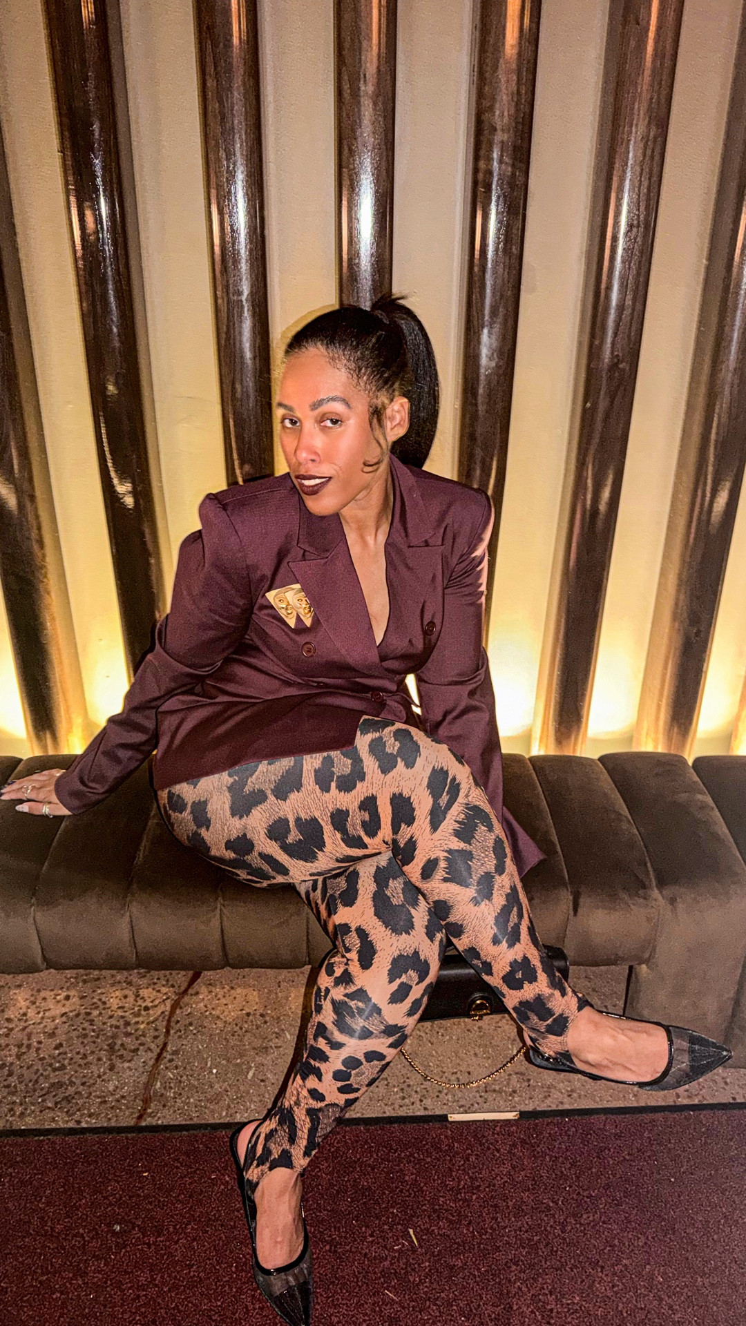 Girls’ night, but make it tailored ✨
A dark plum Naked Wardrobe double-breasted blazer paired with tortoise print stirrup pants and Marc Fisher heels.

#LTKdayinmylife #LTKootd #LTKgrwm