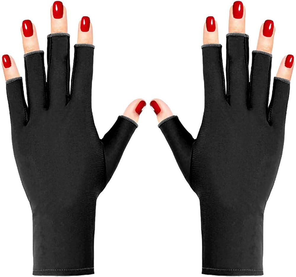 Pimoys UV Gloves for Gel Manicures UPF50+ Fingerless UV Light Gloves for Gel Nails,UV Nails Glove... | Amazon (US)