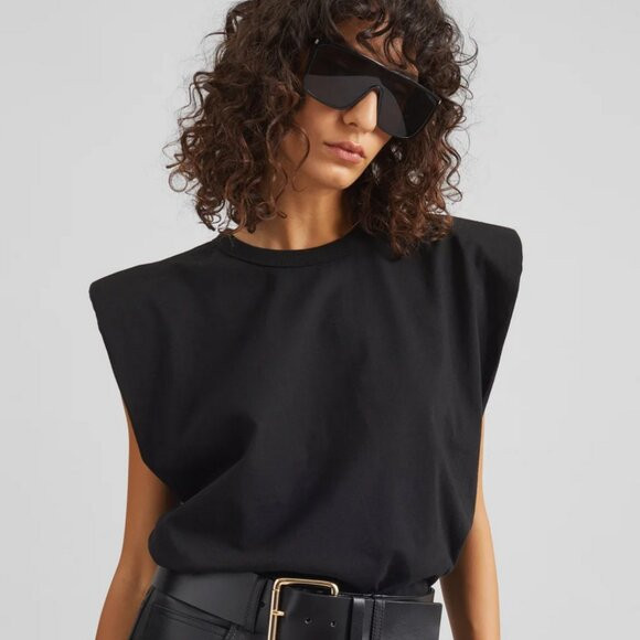The Frankie Shop Eva Padded Shoulder Muscle T-Shirt | Poshmark