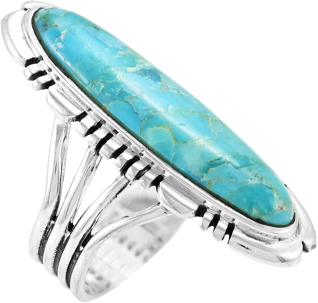 Sterling Silver Ring with Genuine Turquoise & Gemstones (SELECT color) | Amazon (US)