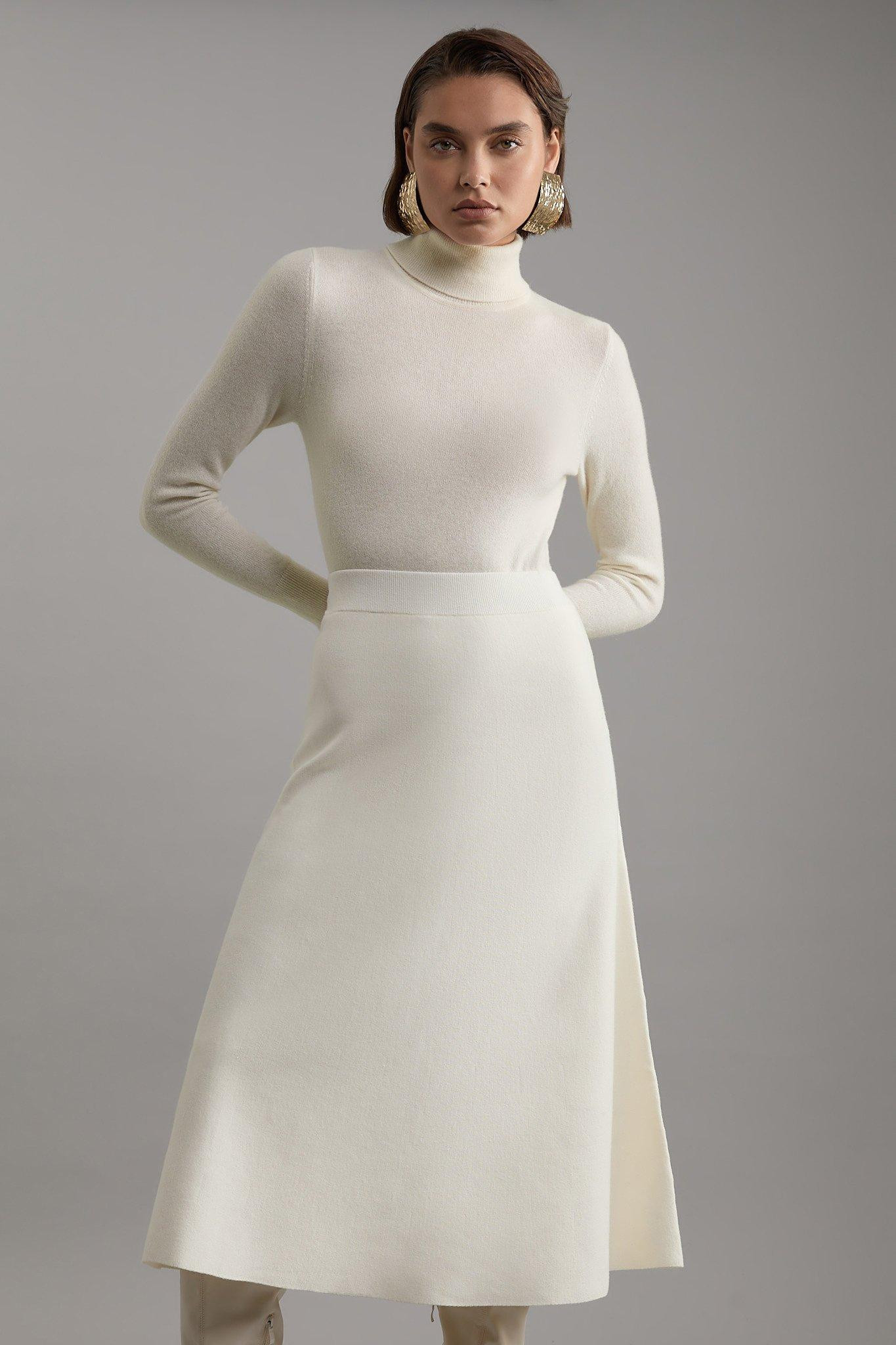 Lydia Millen Viscose Blend Milano Knit Full Midi Skirt | Karen Millen UK + IE + DE + NL