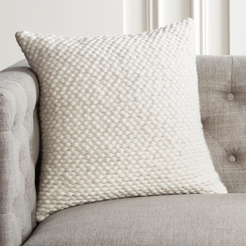 18" Remy White Modern Throw Pillow with Down-Alternative Insert + Reviews | CB2 | CB2