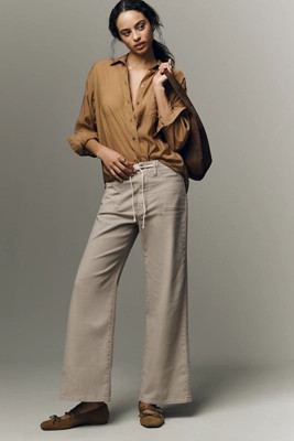PAIGE Ari Tie-Waist High-Rise Wide Leg Jeans | Anthropologie (US)