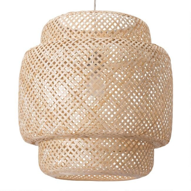 Natural Bamboo Woven Adams Pendant Lamp | World Market