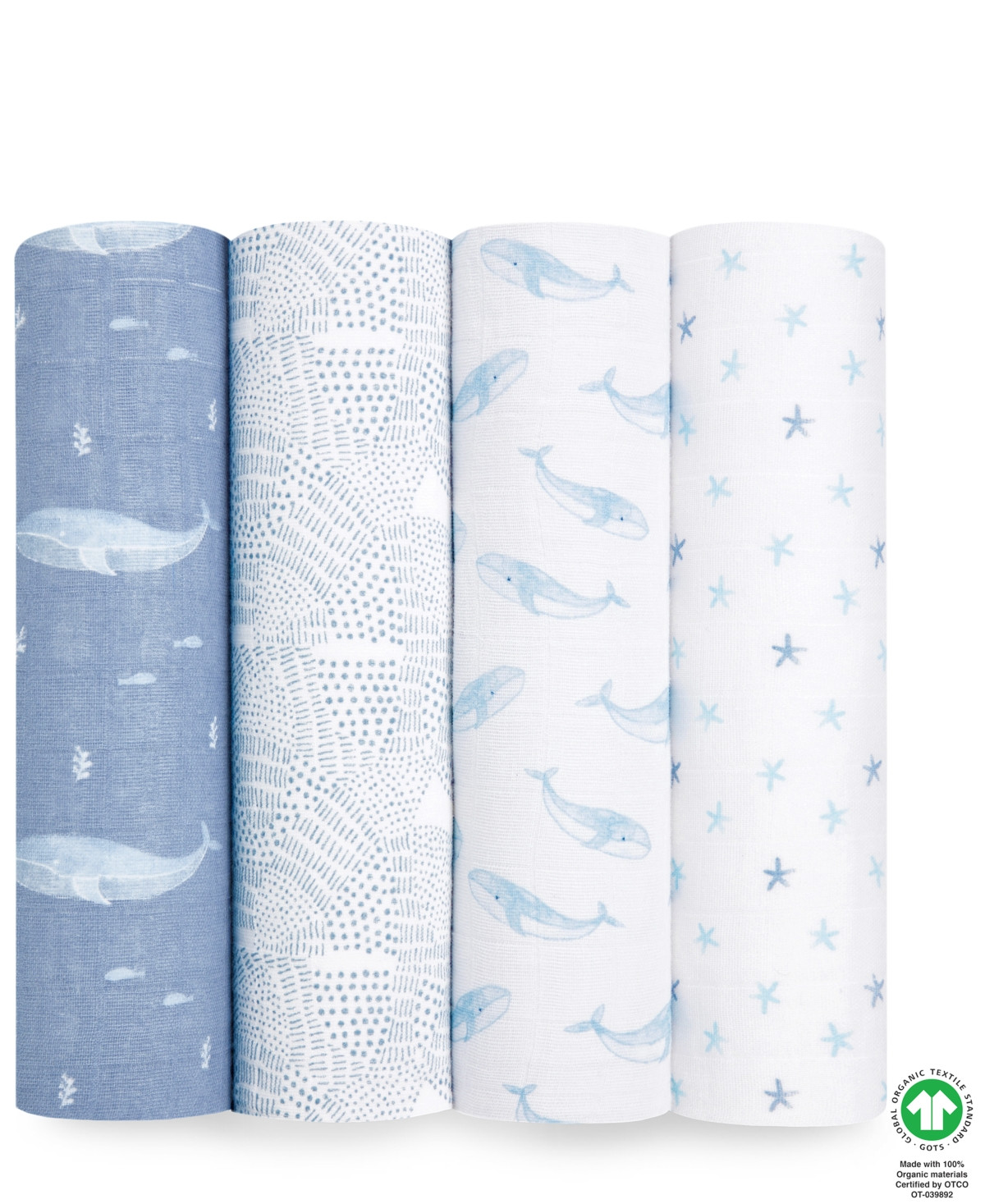 aden by aden + anais Essentials Oceanic Muslin Swaddles, Pack of 4 - Blue | Macy's Canada