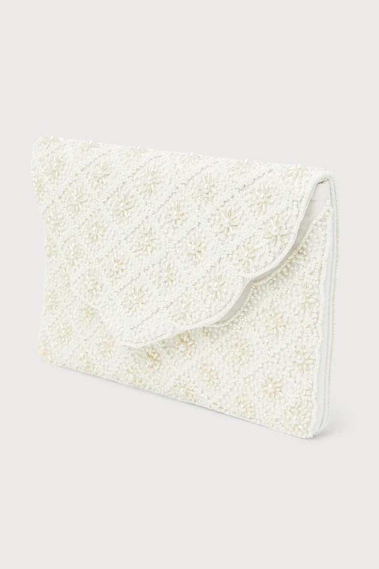 Stolen Your Heart Ivory Beaded Pearl Clutch | Lulus