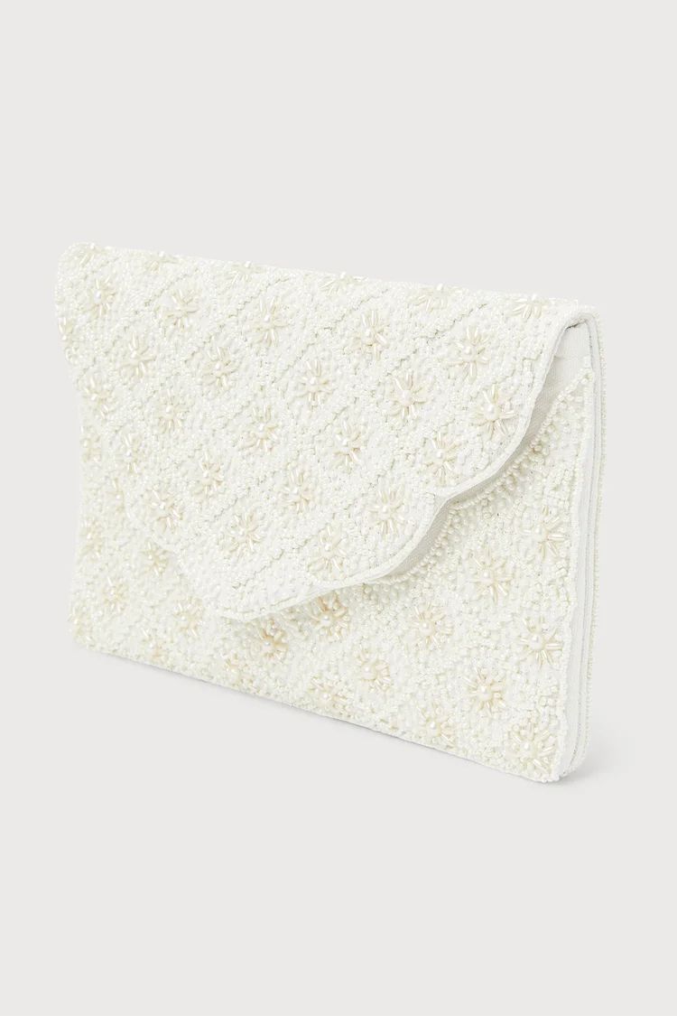 Stolen Your Heart Ivory Beaded Pearl Clutch | Lulus