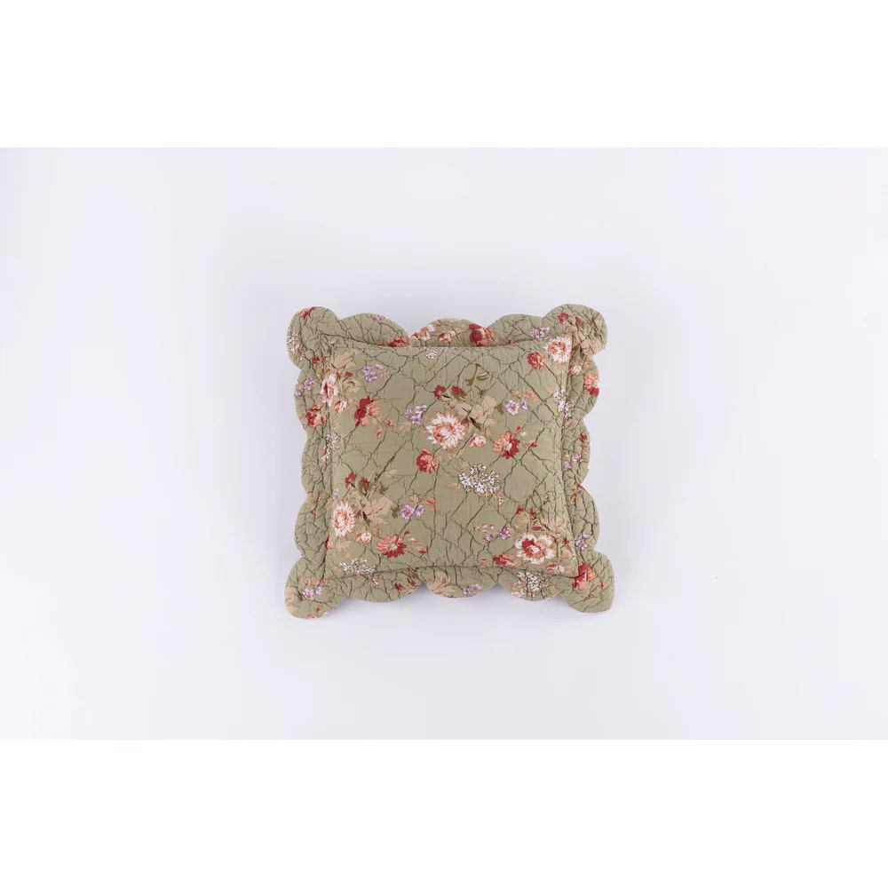 Cottage Home Multicolor Scalloped Edge Cotton Throw Pillow | Bed Bath & Beyond