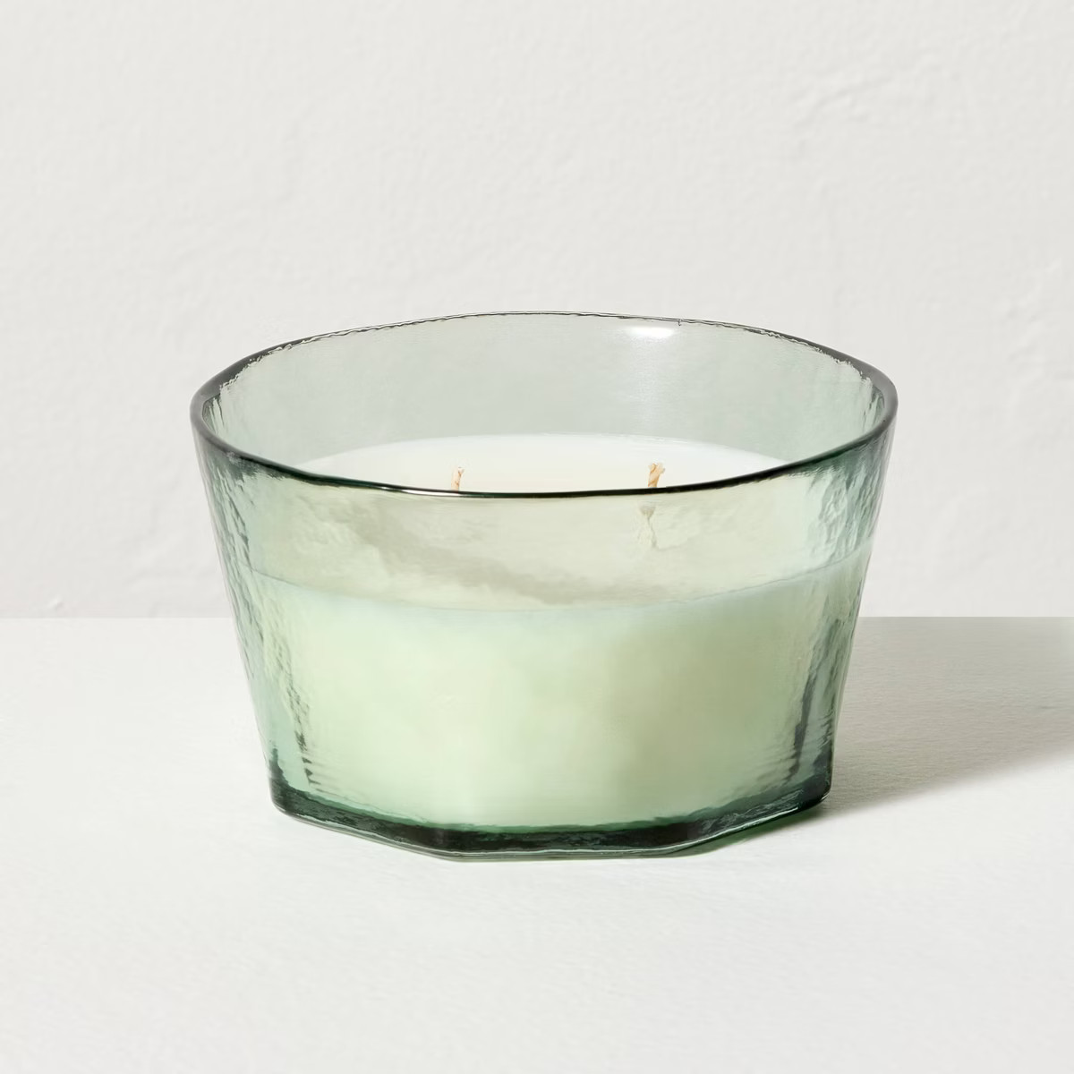 Textured Glass Eucalyptus and Santal Jar Candle Green - Hearth & Hand™ with Magnolia | Target