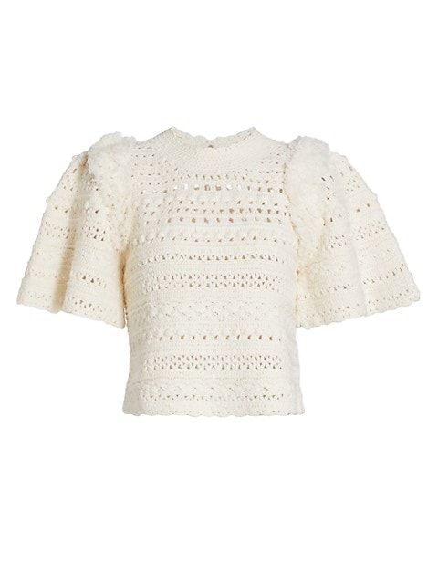 Darcy Wool-Blend Crochet Top | Saks Fifth Avenue