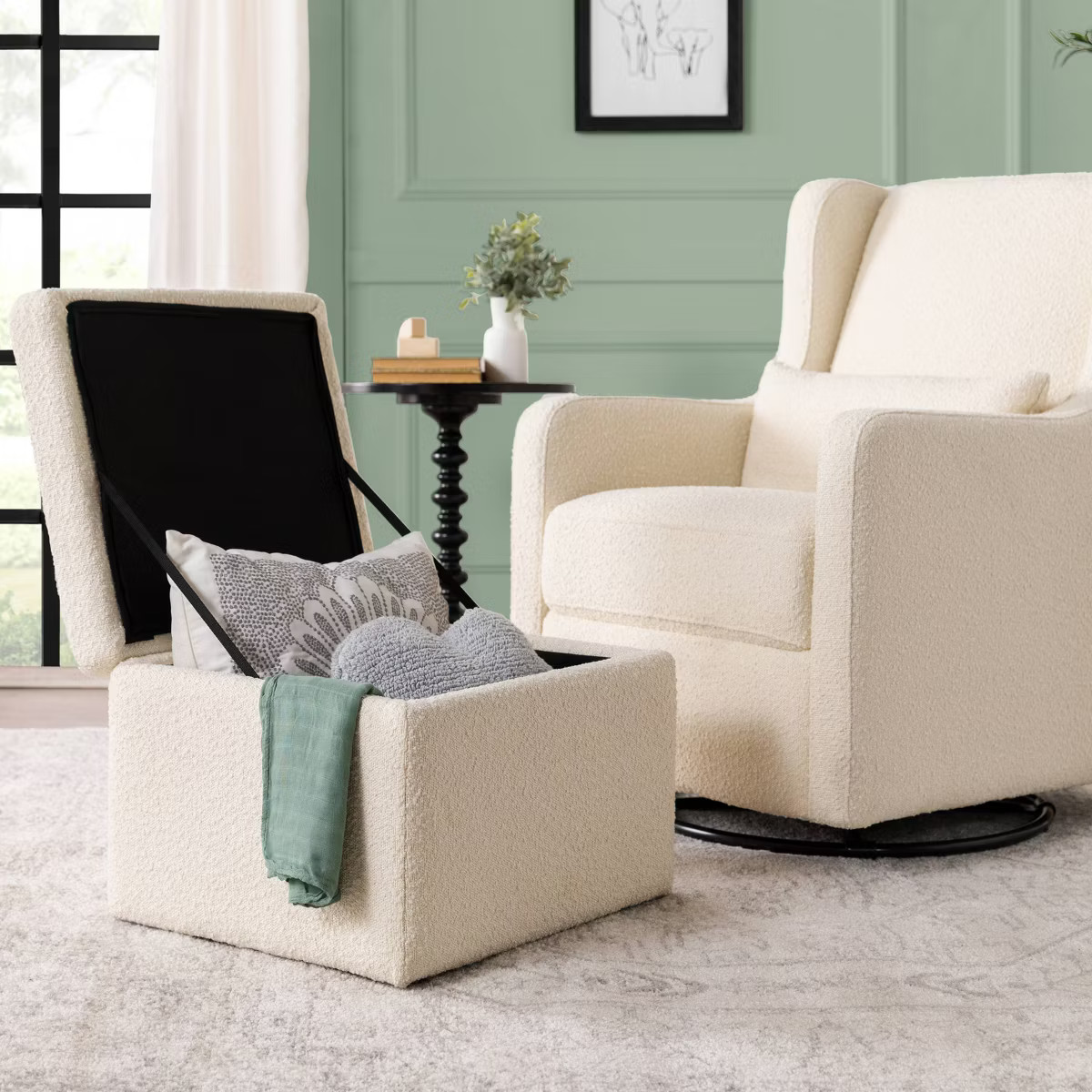 Carter's by DaVinci Adrian Swivel Glider with Storage Ottoman | Target