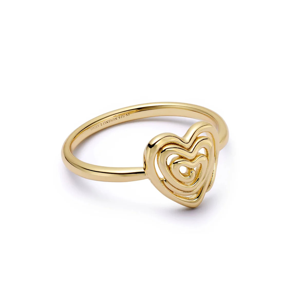 Scribble Heart Ring 18ct Gold Plate | Daisy London Jewellery