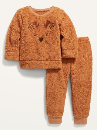 Unisex Loose-Fit Cozy Sherpa Pajama Set for Toddler &#x26; Baby | Old Navy (US)