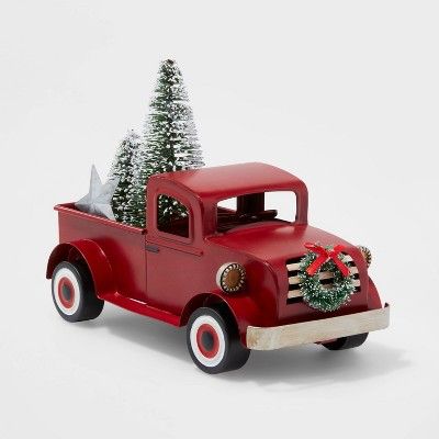 Small Truck with Christmas Tree Decorative Figure Red - Wondershop™ | Target