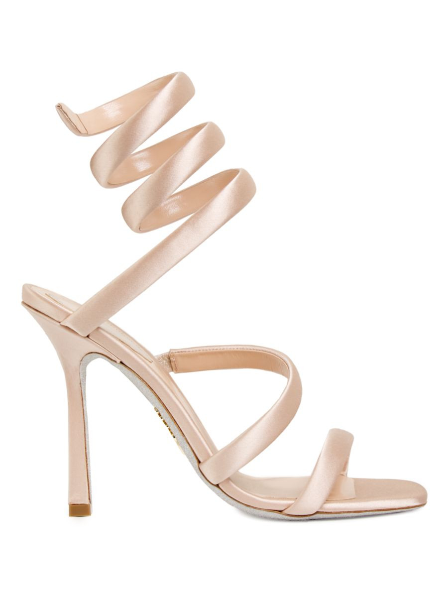 Rene Caovilla 105MM Satin Wrap Sandals | Saks Fifth Avenue