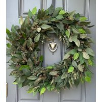 Eucalyptus Wreath Front Door, Housewarming Gift, Modern Farmhouse Wall Decor, Interior Winter Decor | Etsy (US)