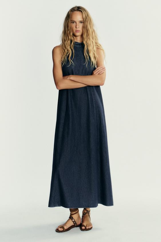 TRF HALTER DENIM DRESS | Zara US