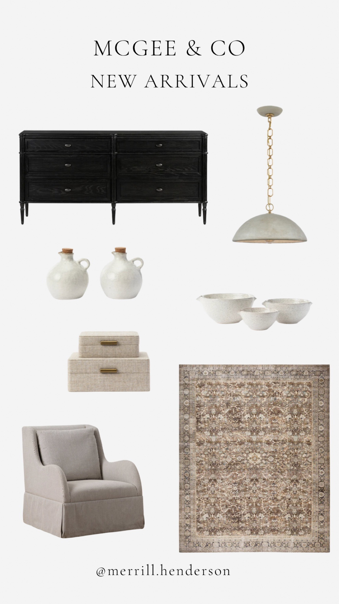 New arrivals McGee & Co. Studio McGee. Transitional. Dresser. Glider. Pendant. Neutral rug. Home decor. Neutral decor. 

#LTKhome