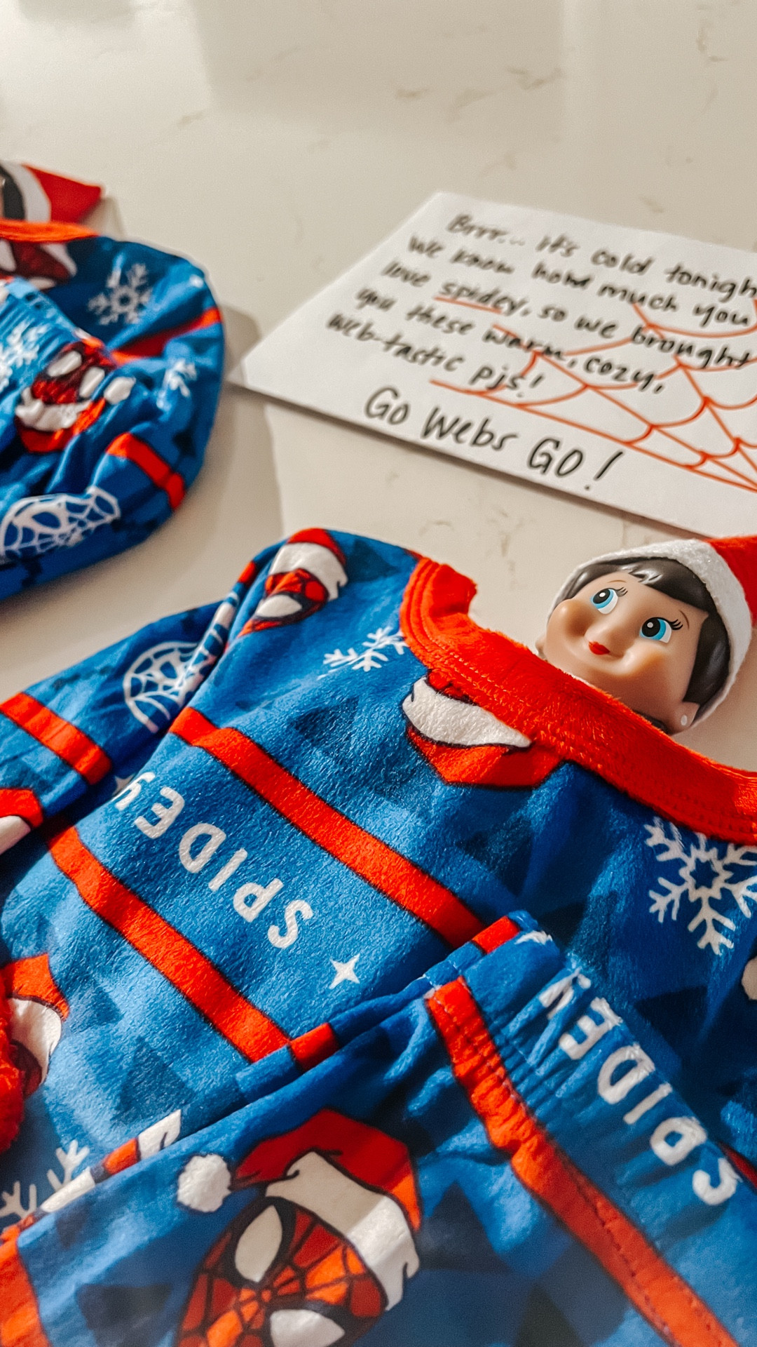 On the second day of Christmas the elves gave to me…a cozy warm pair of Spidey pjs! This has been one of our coldest days so far, so this delivery was perfect for today!

The kids were SO excited that the elves knew their favorite show 😆 

#elfontheshelfideas #easyelfontheshelfideas #christmas #momlife

#LTKGiftGuide #LTKHoliday #LTKKids