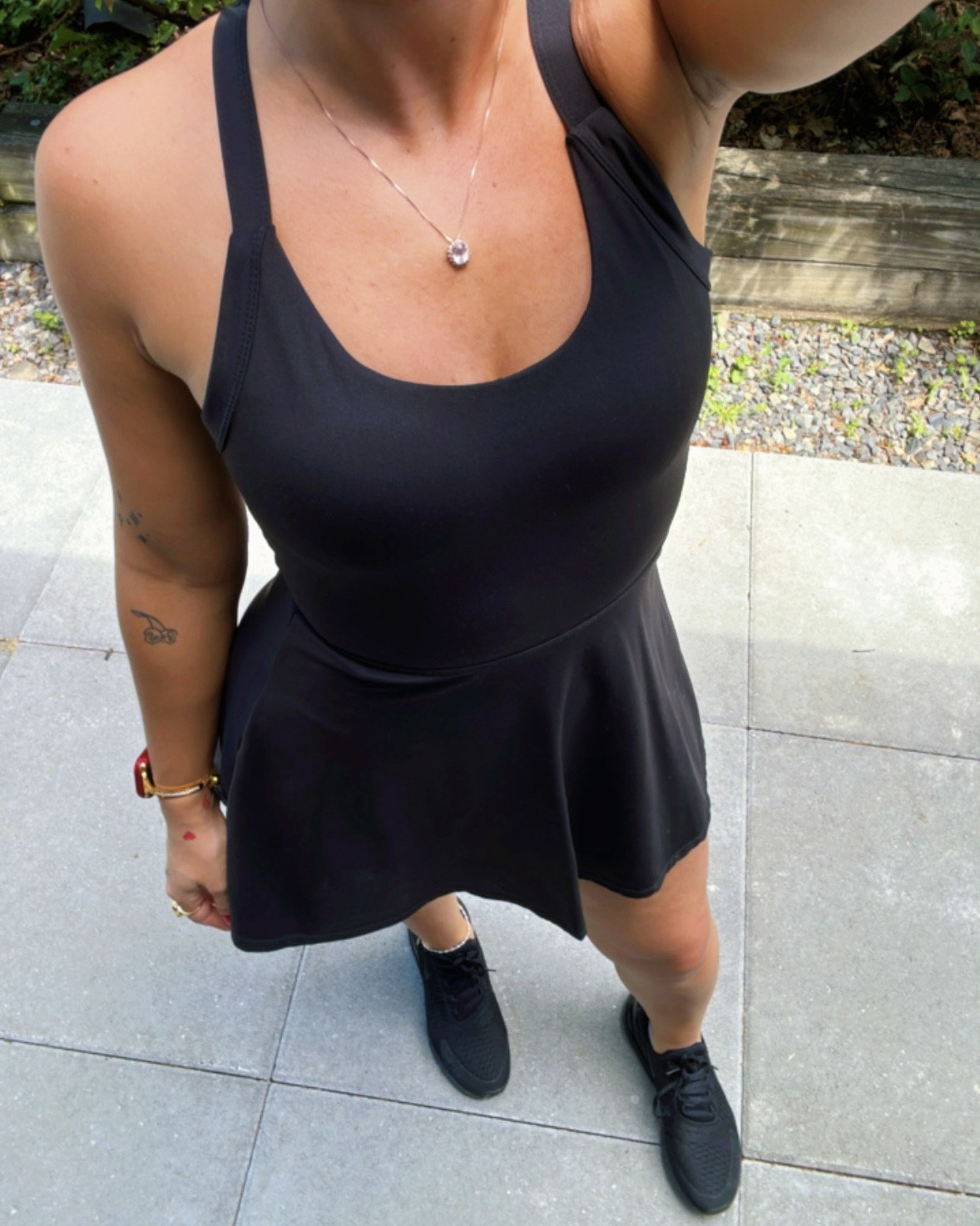 Sporty, sleek, and effortlessly bold.
This black one-piece dress gives major main-character energy with a sculpted silhouette and athletic stretch that moves with you. The cutout neckline adds a bold twist, while black sneakers keep it grounded and ready for anything—errands, brunch, or a city stroll. 

#LTKStyleTip #LTKFindsUnder50 #LTKActive