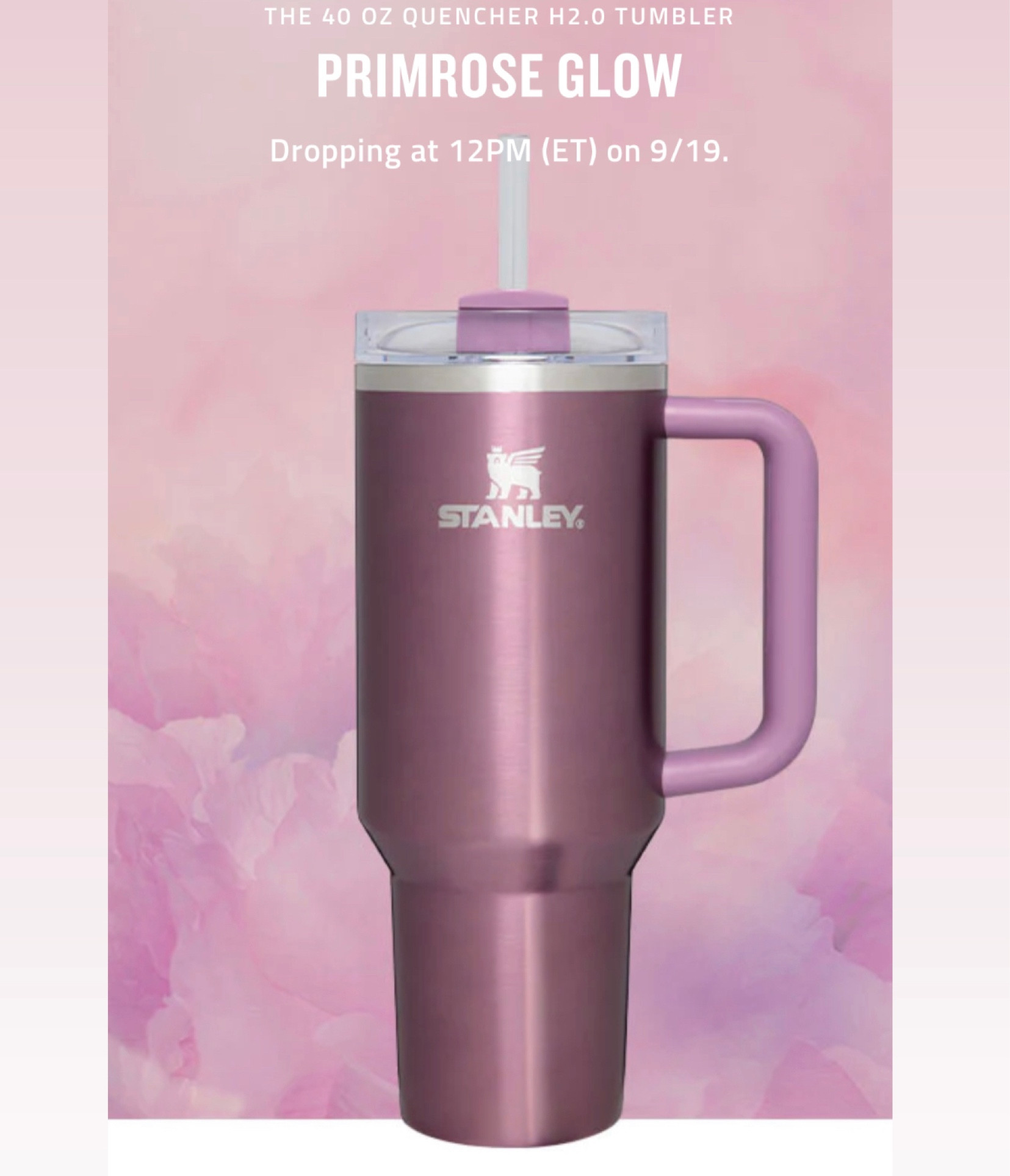 Stanley The Quencher H2.0 FlowState™ Tumbler Limited Edition Color | 40 OZ  - Primrose Glow