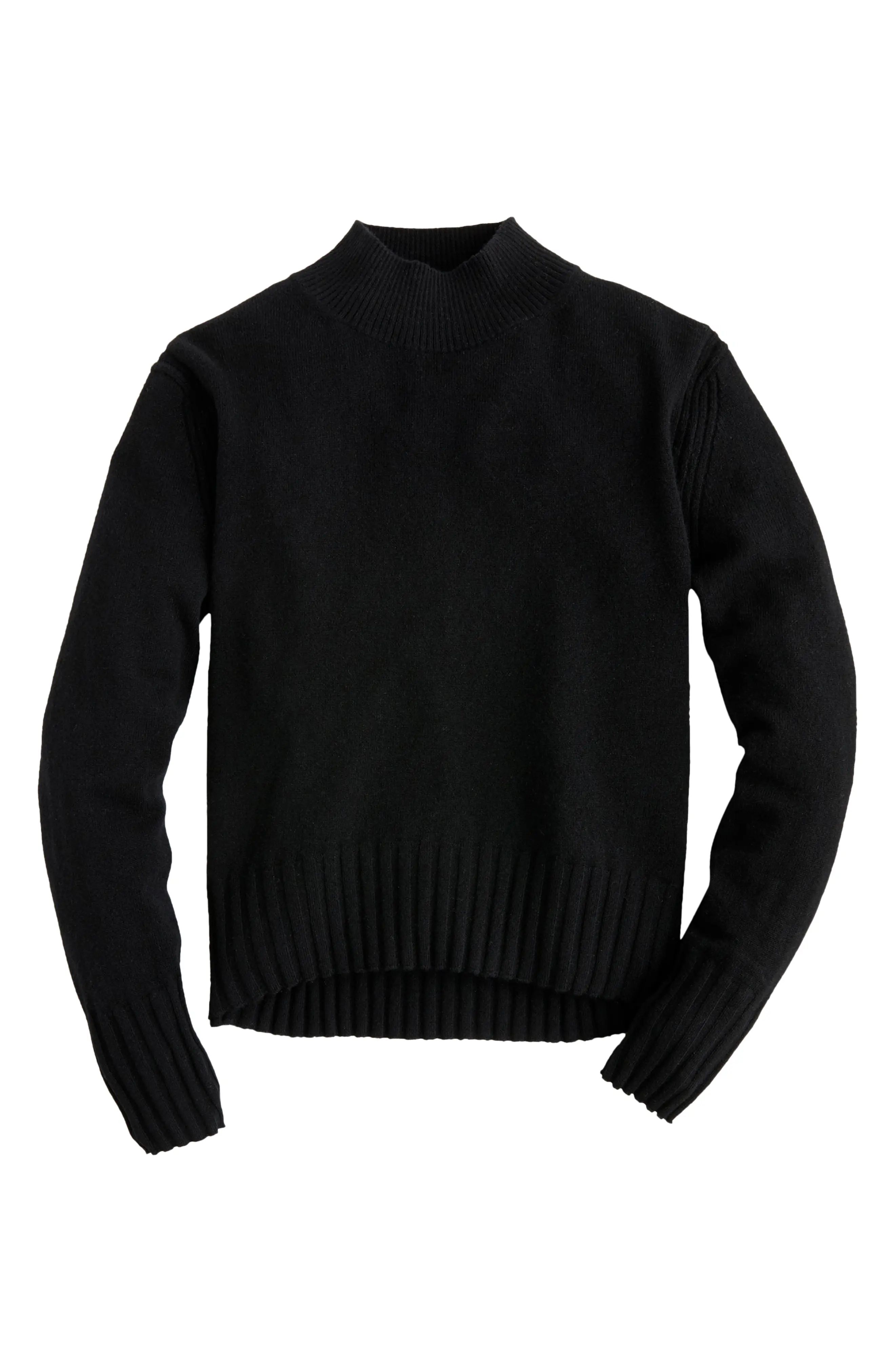 Women's J.crew Cashmere Mock Neck Sweater, Size 2 X - Black | Nordstrom