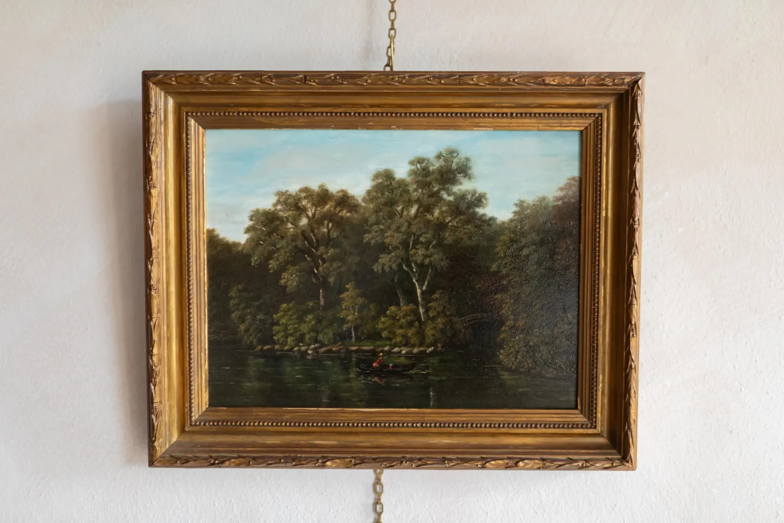 Antique Landscape Oil Painting, Antique Small Trees Lake Oil Painting, Framed Landscape Oil Paint... | Etsy (US)