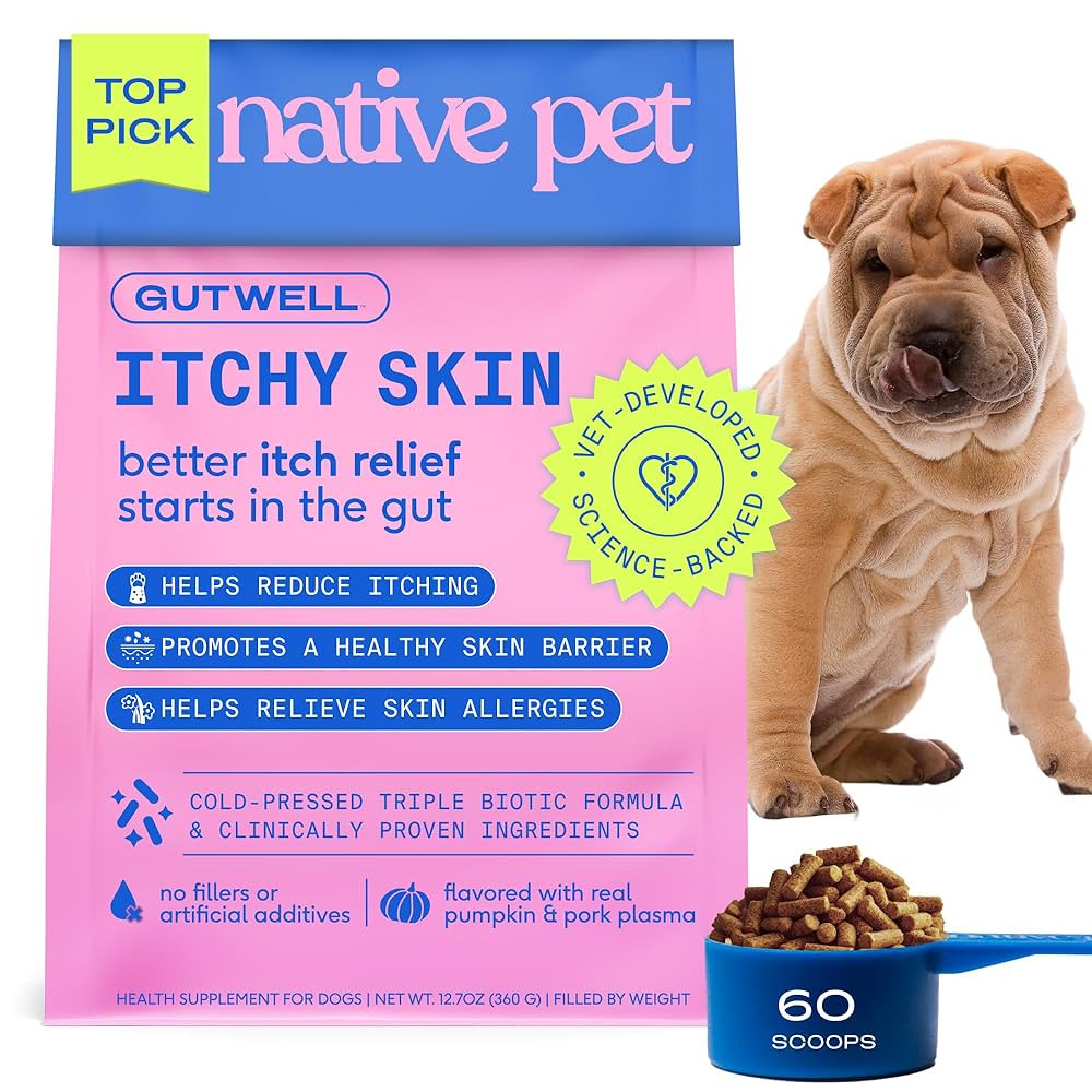 GutWell Itchy Skin - Dog Itching Skin Relief & Seasonal Allergy Itch Relief for Dogs - Promotes S... | Amazon (US)