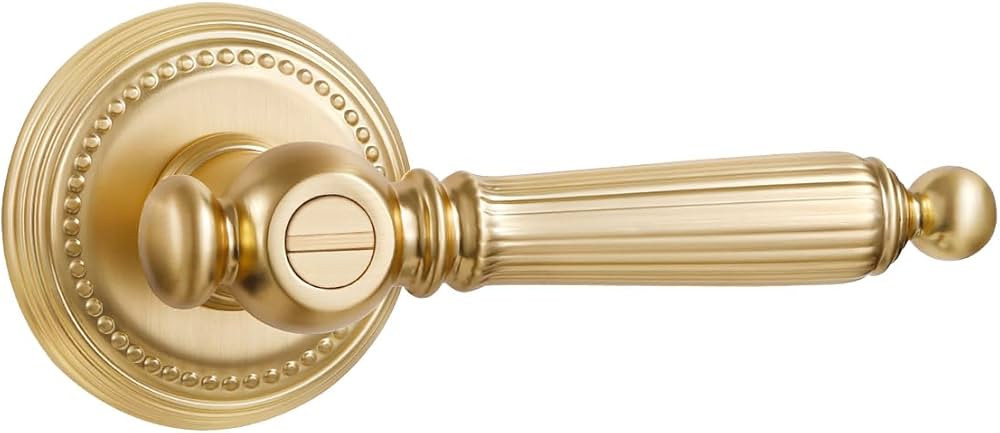 1 Pack Gold Door Lever Privacy Brushed Brass Door Handle Door Lever Bedroom and Bathroom Zinc All... | Amazon (US)